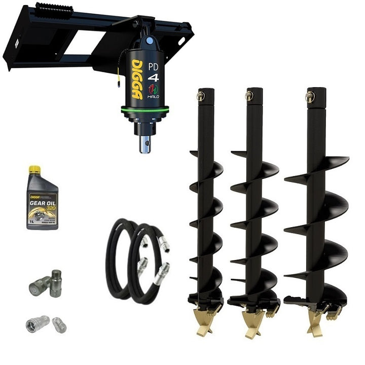 Digga PDH4-2 65mm round HALO auger drive combo package skid steer up to 120Hp Earthmoving Warehouse
