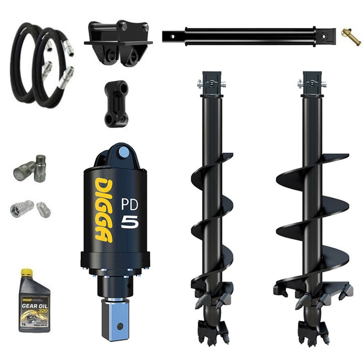 Digga PD5 75mm square auger drive combo package mini excavator up to 5.5T Earthmoving Warehouse