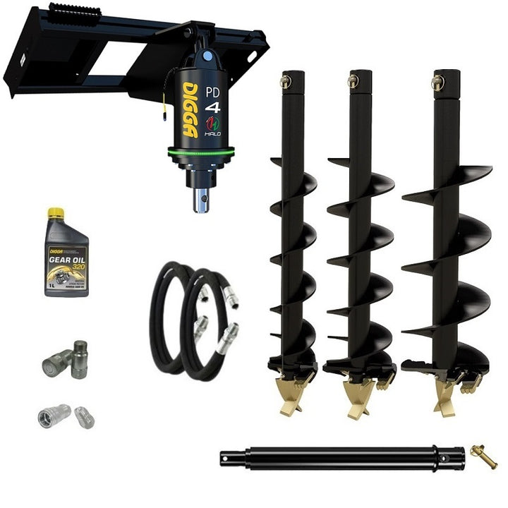 Digga PDH4-2 65mm round HALO auger drive combo package skid steer up to 120Hp Earthmoving Warehouse