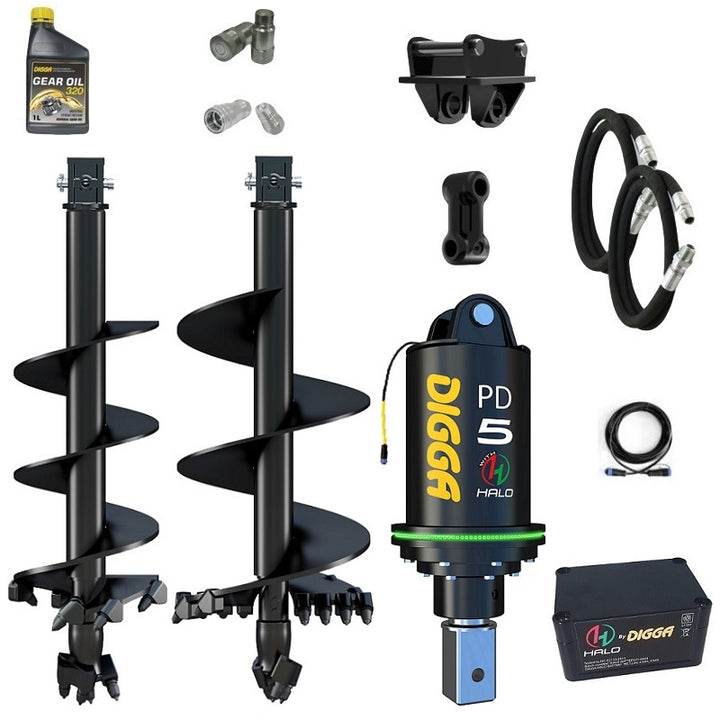 Digga PDH5 HALO 75mm square auger drive combo package mini excavator up to 5.5T Earthmoving Warehouse