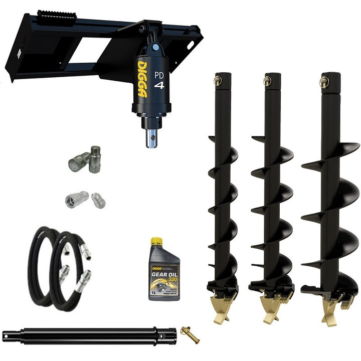 Digga PD4-2 65mm round auger drive combo package skid steer up to 120Hp Earthmoving Warehouse