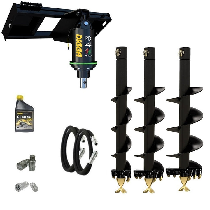 Digga PDH4-2 65mm round HALO auger drive combo package skid steer up to 120Hp Earthmoving Warehouse