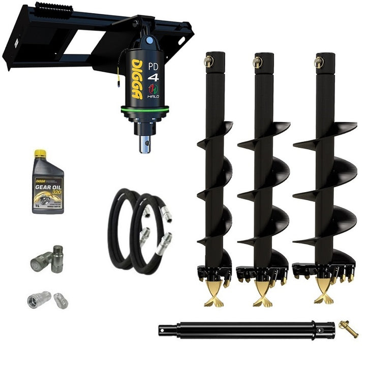 Digga PDH4-2 65mm round HALO auger drive combo package skid steer up to 120Hp Earthmoving Warehouse