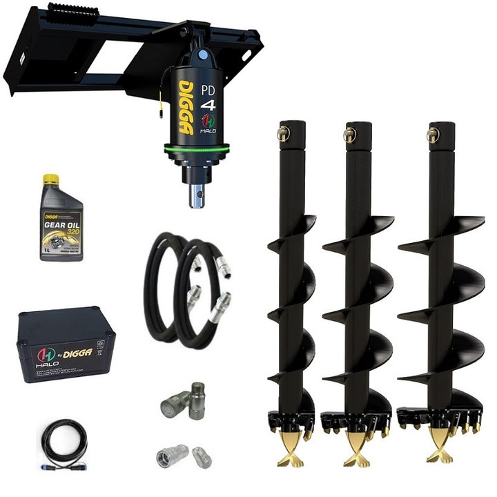 Digga PDH4-2 65mm round HALO auger drive combo package skid steer up to 120Hp Earthmoving Warehouse