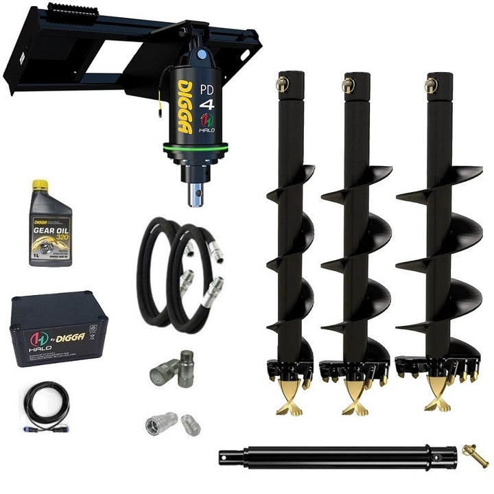 Digga PDH4-2 65mm round HALO auger drive combo package skid steer up to 120Hp Earthmoving Warehouse