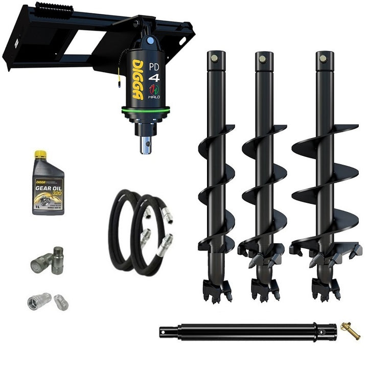 Digga PDH4-2 65mm round HALO auger drive combo package skid steer up to 120Hp Earthmoving Warehouse