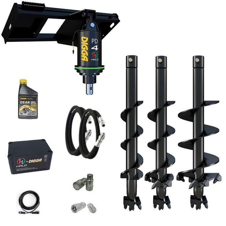 Digga PDH4-2 65mm round HALO auger drive combo package skid steer up to 120Hp Earthmoving Warehouse