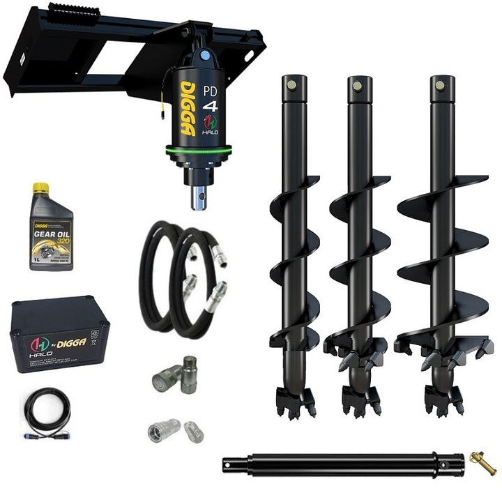 Digga PDH4-2 65mm round HALO auger drive combo package skid steer up to 120Hp Earthmoving Warehouse