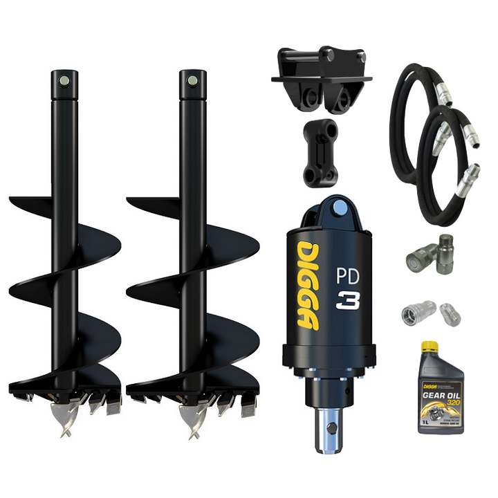 Digga PD3 auger drive combo package mini excavator up to 4T Earthmoving Warehouse