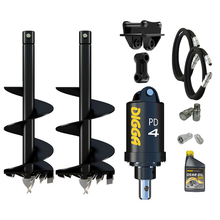 Digga PD4-2 65mm round auger drive combo package mini excavator up to 5T Earthmoving Warehouse