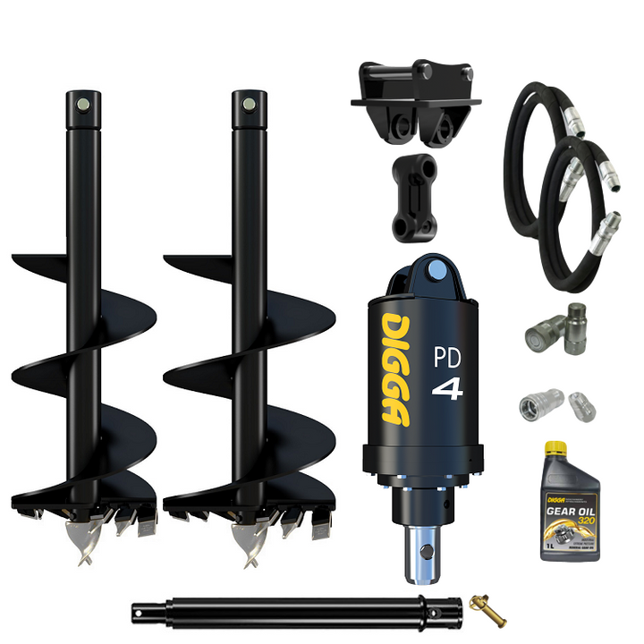 Digga PD4-2 65mm round auger drive combo package mini excavator up to 5T Earthmoving Warehouse