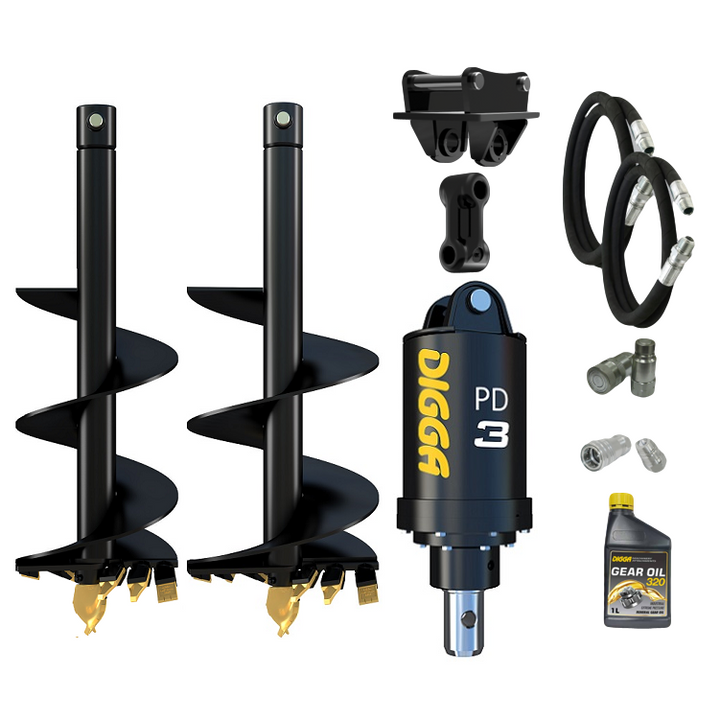 Digga PD3 auger drive combo package mini excavator up to 4T Earthmoving Warehouse