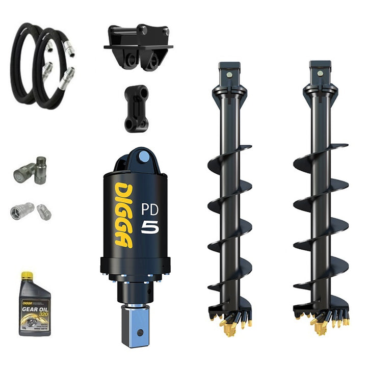 Digga PD5 75mm square auger drive combo package mini excavator up to 5.5T Earthmoving Warehouse