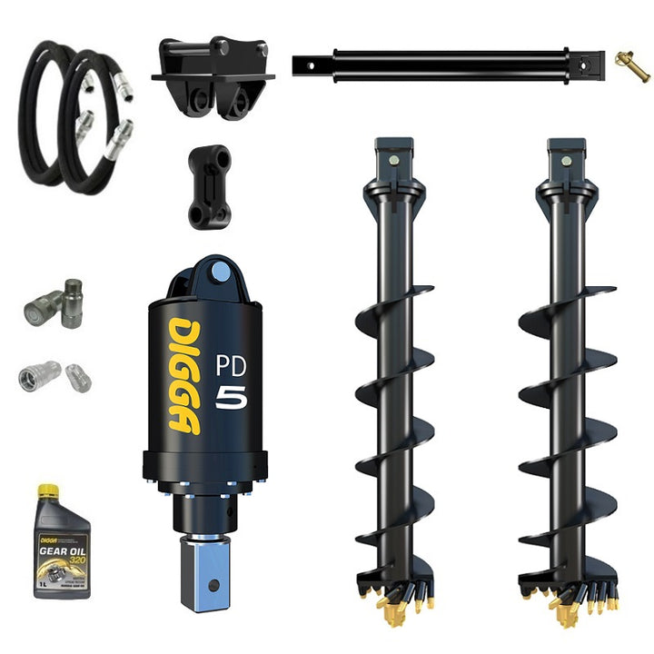 Digga PD5 75mm square auger drive combo package mini excavator up to 5.5T Earthmoving Warehouse