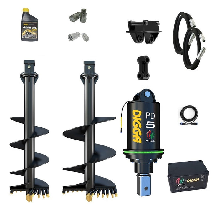 Digga PDH5 HALO 75mm square auger drive combo package mini excavator up to 5.5T Earthmoving Warehouse