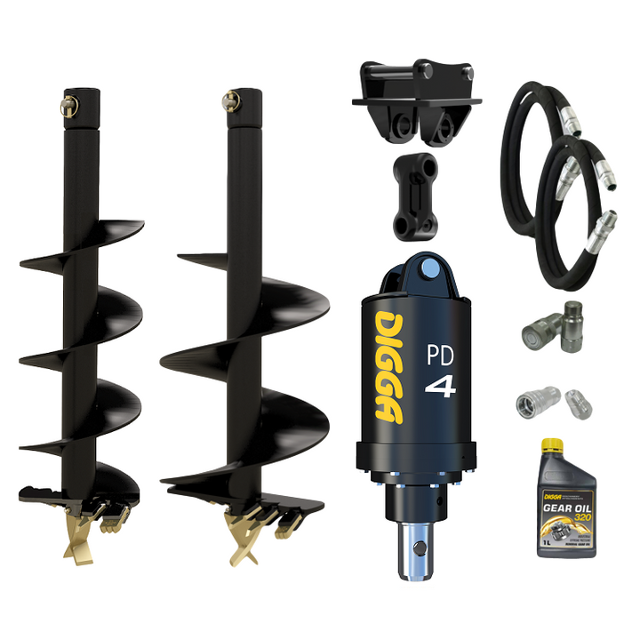 Digga PD4-2 65mm round auger drive combo package mini excavator up to 5T Earthmoving Warehouse