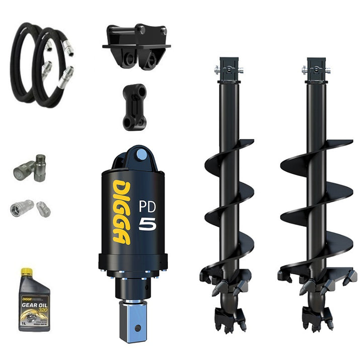 Digga PD5 75mm square auger drive combo package mini excavator up to 5.5T Earthmoving Warehouse