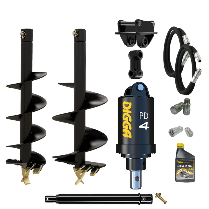 Digga PD4-2 65mm round auger drive combo package mini excavator up to 5T Earthmoving Warehouse