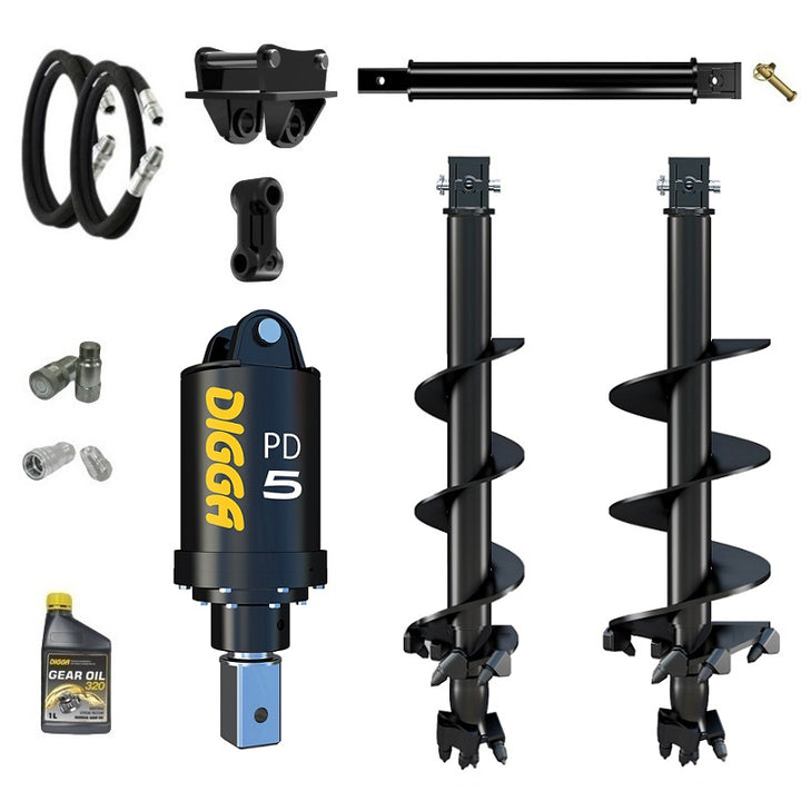 Digga PD5 75mm square auger drive combo package mini excavator up to 5.5T Earthmoving Warehouse