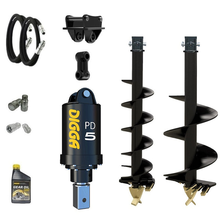 Digga PD5 75mm square auger drive combo package mini excavator up to 5.5T Earthmoving Warehouse