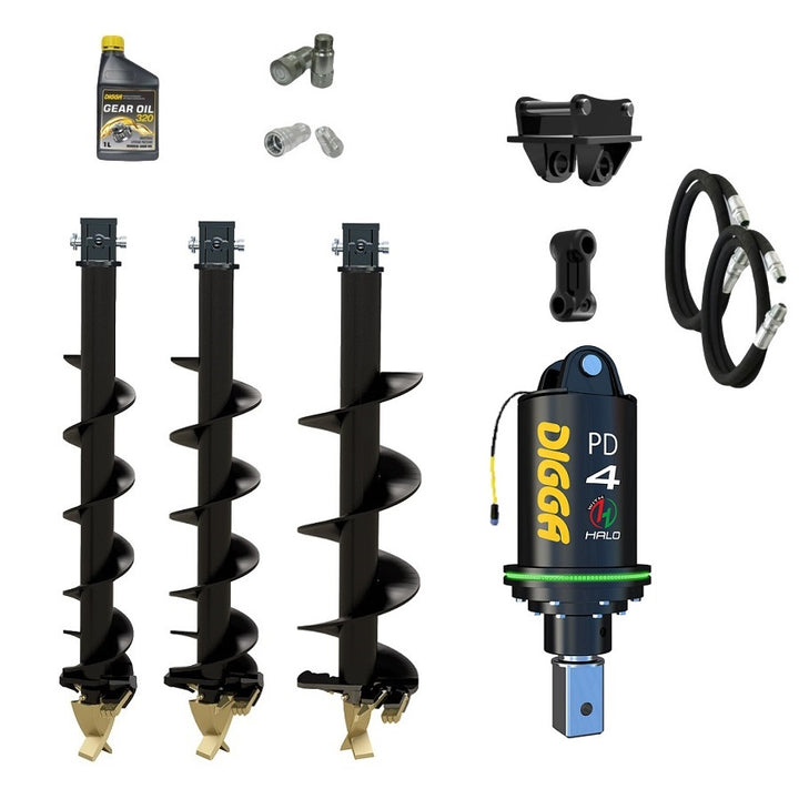 Digga PDH4-5 HALO 75mm square auger drive combo package mini excavator up to 5.5T Earthmoving Warehouse