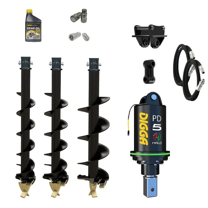 Digga PDH5 HALO 75mm square auger drive combo package mini excavator up to 5.5T Earthmoving Warehouse