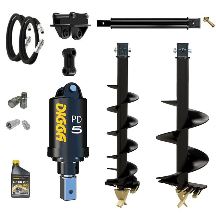 Digga PD5 75mm square auger drive combo package mini excavator up to 5.5T Earthmoving Warehouse