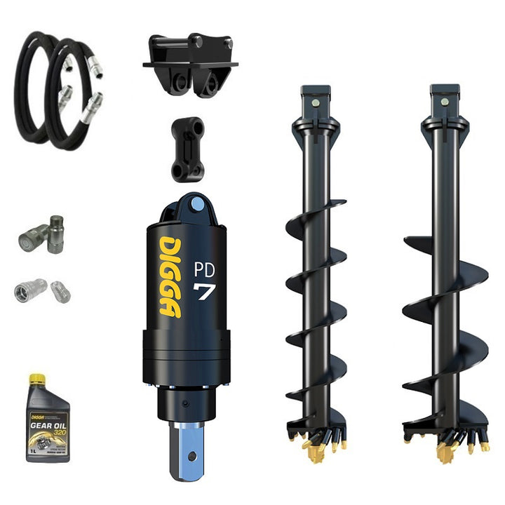 Digga PD7 75mm square auger drive combo package excavator up to 7.5T Earthmoving Warehouse