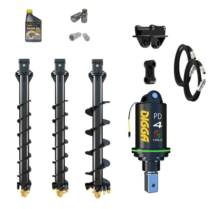 Digga PDH4-5 HALO 75mm square auger drive combo package mini excavator up to 5.5T Earthmoving Warehouse