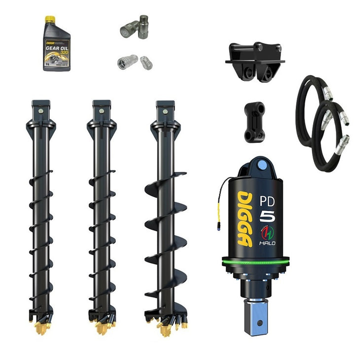 Digga PDH5 HALO 75mm square auger drive combo package mini excavator up to 5.5T Earthmoving Warehouse