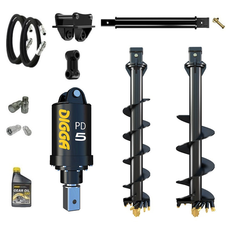 Digga PD5 75mm square auger drive combo package mini excavator up to 5.5T Earthmoving Warehouse