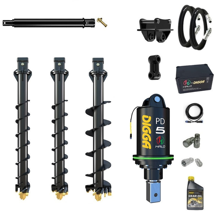 Digga PDH5 HALO 75mm square auger drive combo package mini excavator up to 5.5T Earthmoving Warehouse