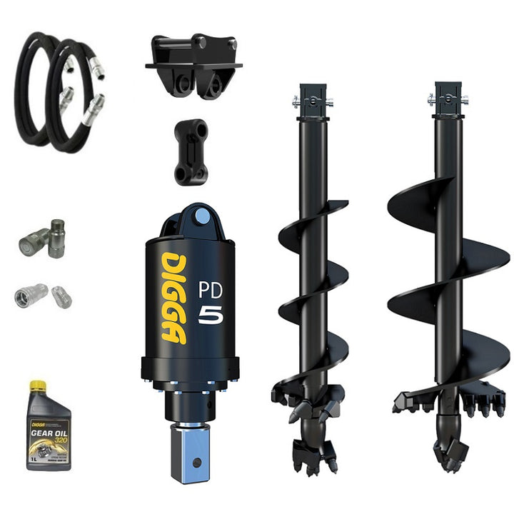 Digga PD5 75mm square auger drive combo package mini excavator up to 5.5T Earthmoving Warehouse