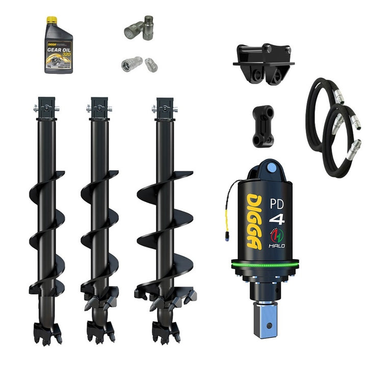 Digga PDH4-5 HALO 75mm square auger drive combo package mini excavator up to 5.5T Earthmoving Warehouse