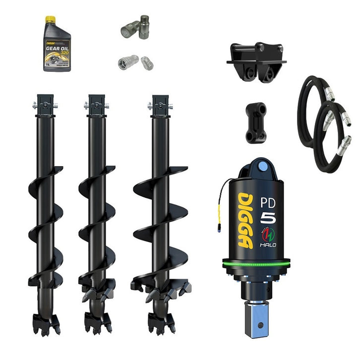 Digga PDH5 HALO 75mm square auger drive combo package mini excavator up to 5.5T Earthmoving Warehouse