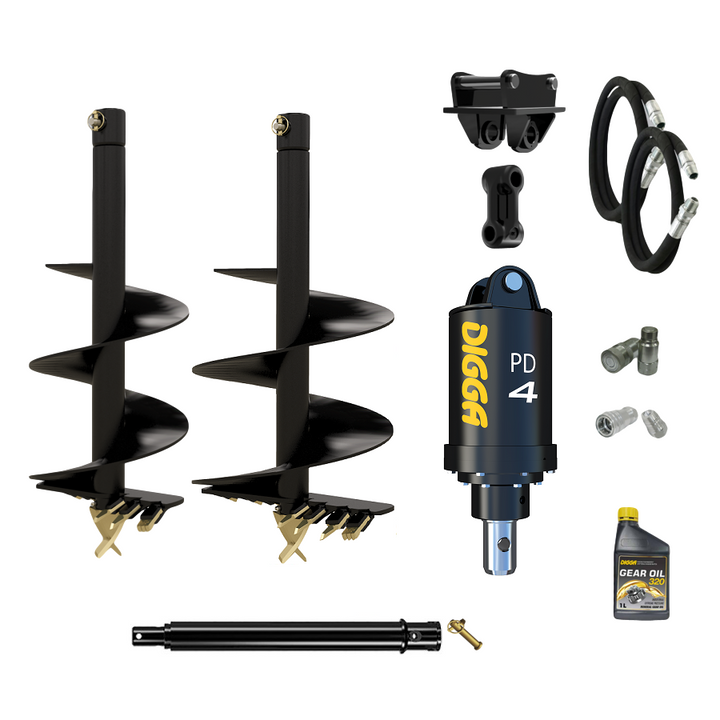 Digga PD4-2 65mm round auger drive combo package mini excavator up to 5T Earthmoving Warehouse