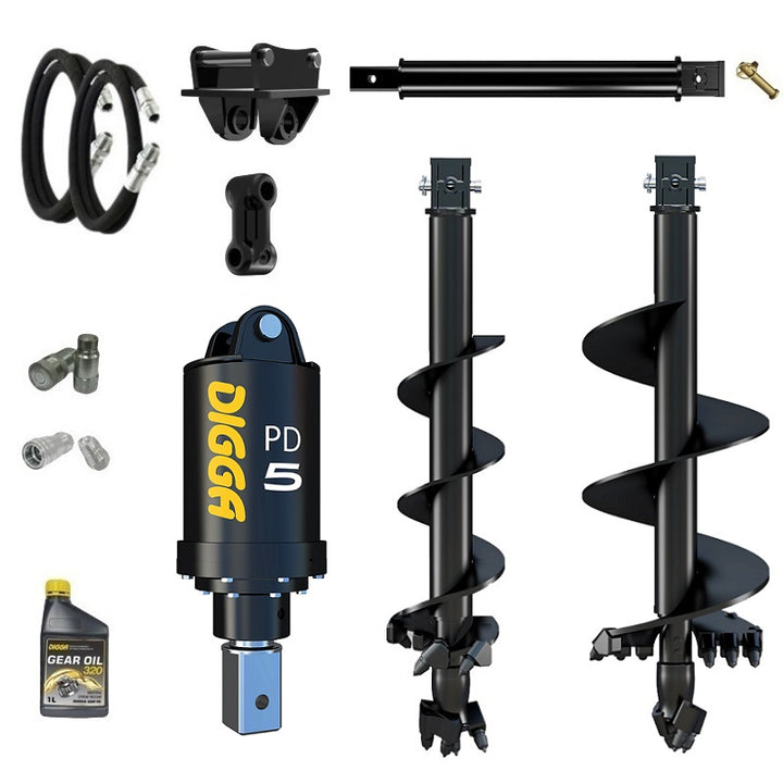 Digga PD5 75mm square auger drive combo package mini excavator up to 5.5T Earthmoving Warehouse