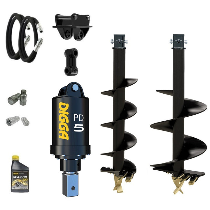 Digga PD5 75mm square auger drive combo package mini excavator up to 5.5T Earthmoving Warehouse