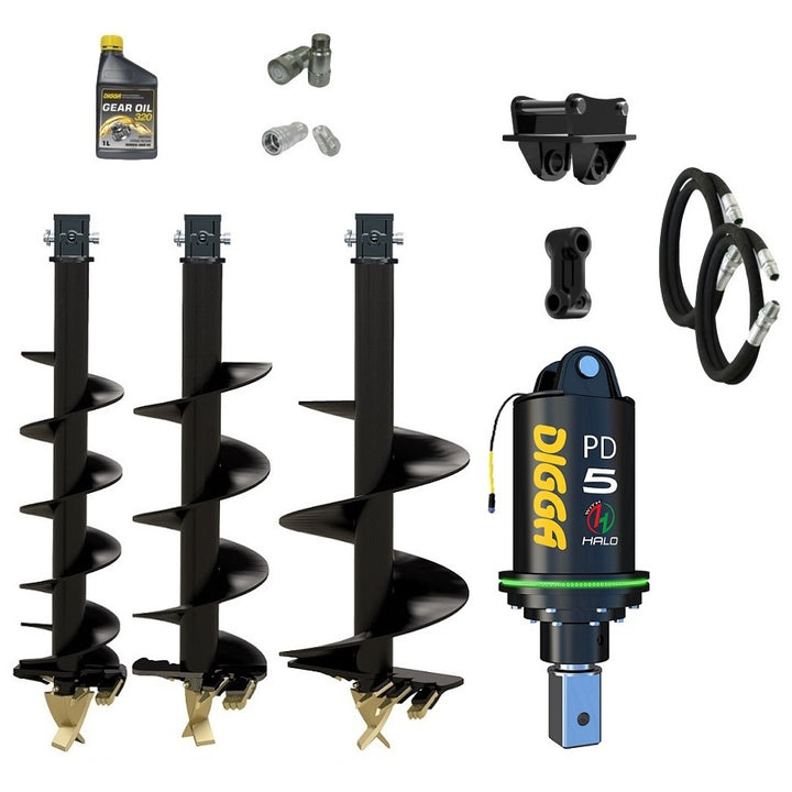 Digga PDH5 HALO 75mm square auger drive combo package mini excavator up to 5.5T Earthmoving Warehouse