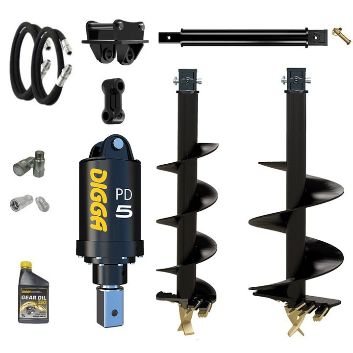 Digga PD5 75mm square auger drive combo package mini excavator up to 5.5T Earthmoving Warehouse