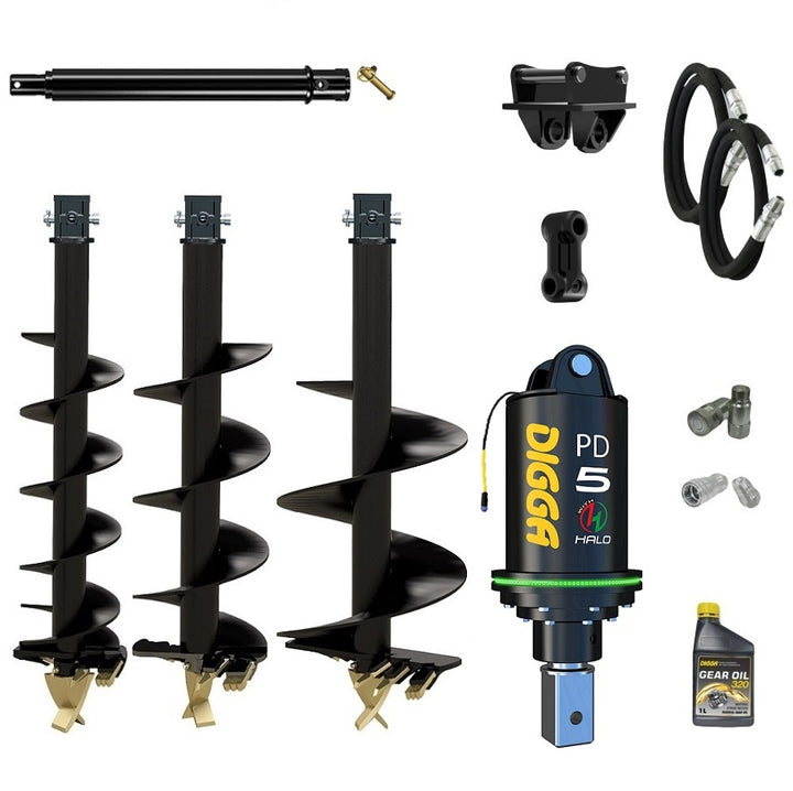 Digga PDH5 HALO 75mm square auger drive combo package mini excavator up to 5.5T Earthmoving Warehouse