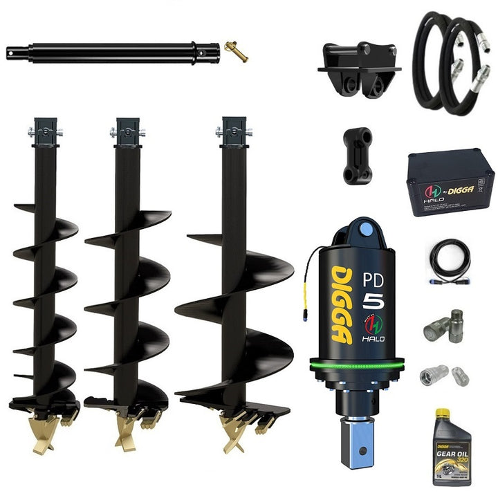 Digga PDH5 HALO 75mm square auger drive combo package mini excavator up to 5.5T Earthmoving Warehouse