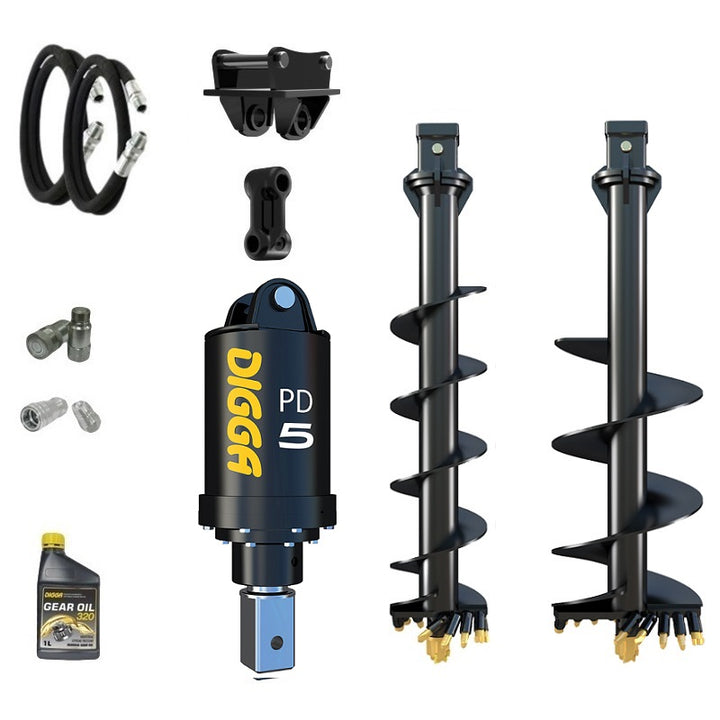 Digga PD5 75mm square auger drive combo package mini excavator up to 5.5T Earthmoving Warehouse