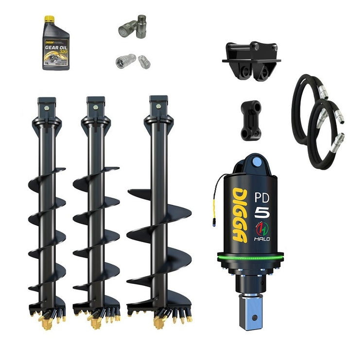 Digga PDH5 HALO 75mm square auger drive combo package mini excavator up to 5.5T Earthmoving Warehouse