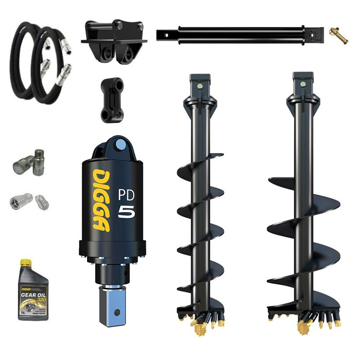 Digga PD5 75mm square auger drive combo package mini excavator up to 5.5T Earthmoving Warehouse