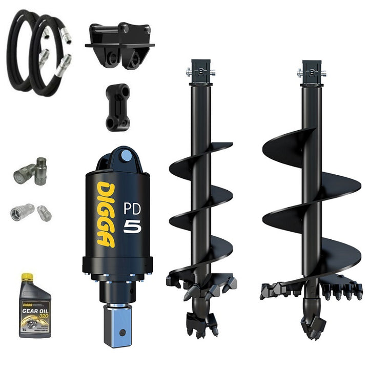 Digga PD5 75mm square auger drive combo package mini excavator up to 5.5T Earthmoving Warehouse