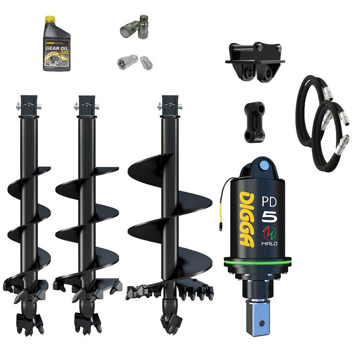 Digga PDH5 HALO 75mm square auger drive combo package mini excavator up to 5.5T Earthmoving Warehouse