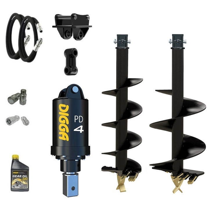 Digga PD4-5 75mm square auger drive combo package mini excavator up to 5.5T Earthmoving Warehouse