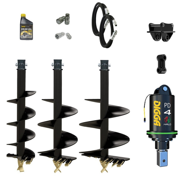 Digga PDH4-5 HALO 75mm square auger drive combo package mini excavator up to 5.5T Earthmoving Warehouse