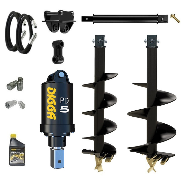 Digga PD5 75mm square auger drive combo package mini excavator up to 5.5T Earthmoving Warehouse